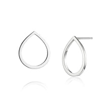 Modern and contemporary single raindrop earrings made in silver