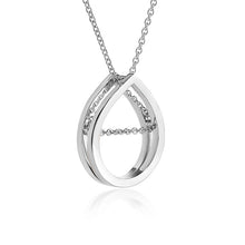 Modern and contemporary silver raindrop pendant necklace